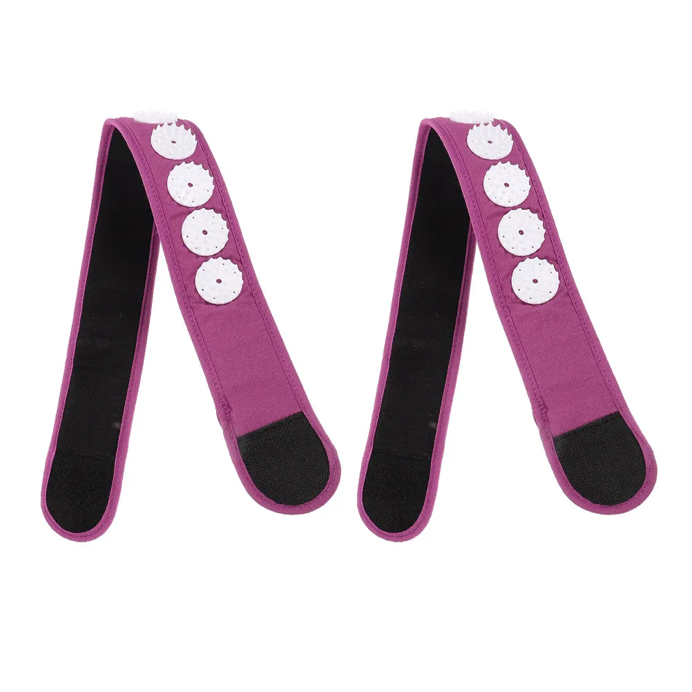2Pcs Acupressure Headband Adjustable Lightweight Portable Spike Massage Belt for Head Fatigue Relief Muscle Relaxation Yoga