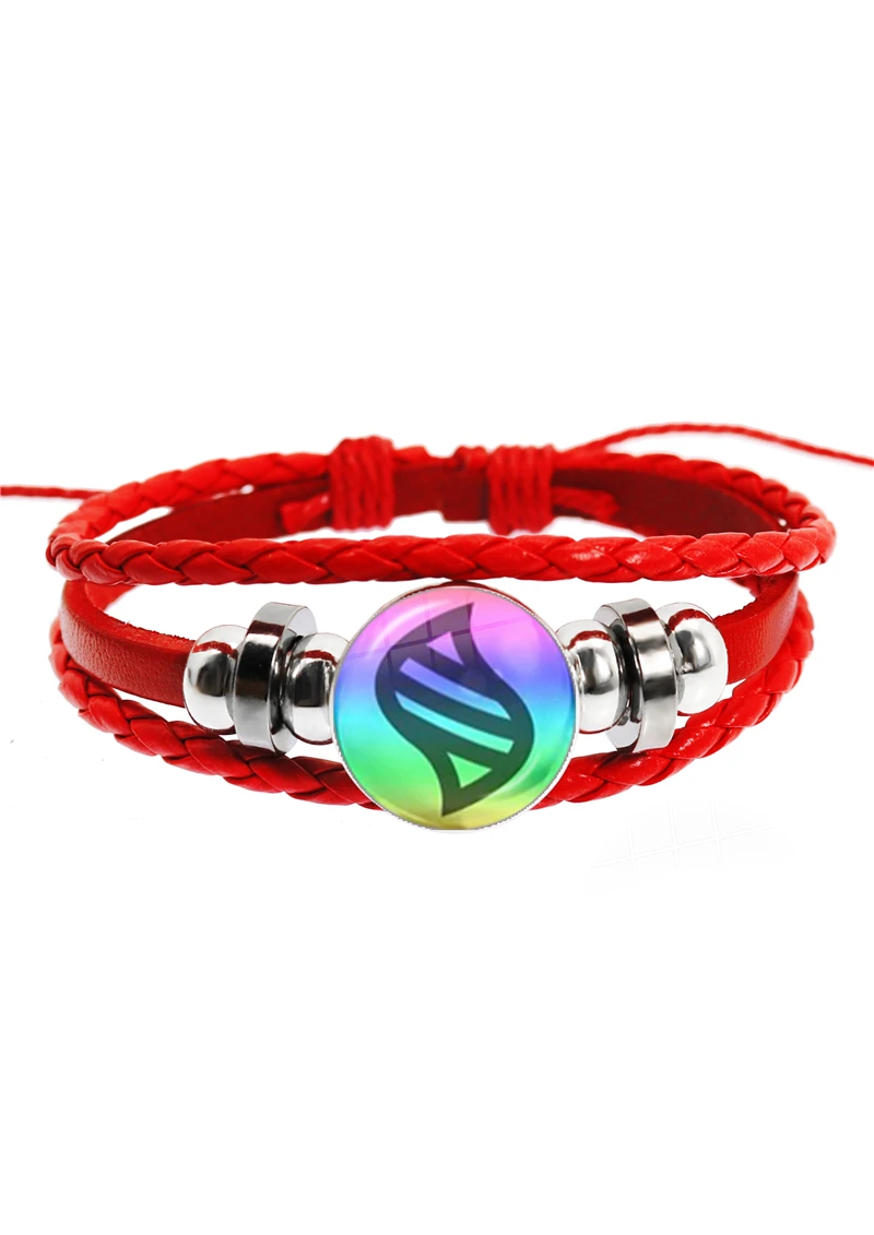 Anime Mega Stone Pokemon Snap Weave bracciale in pelle 18mm vetro Cabochon regolabile braccialetto gioielli per le donne regalo per bambini