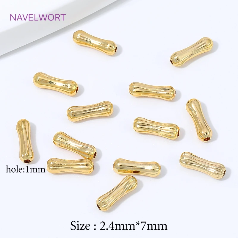 7mm Perlen-Separator, 18K vergoldete knochenförmige Röhrchenperlen für die Schmuckherstellung, Messing-Abstandsperlen, DIY-Armband-Zubehör – Detail 24