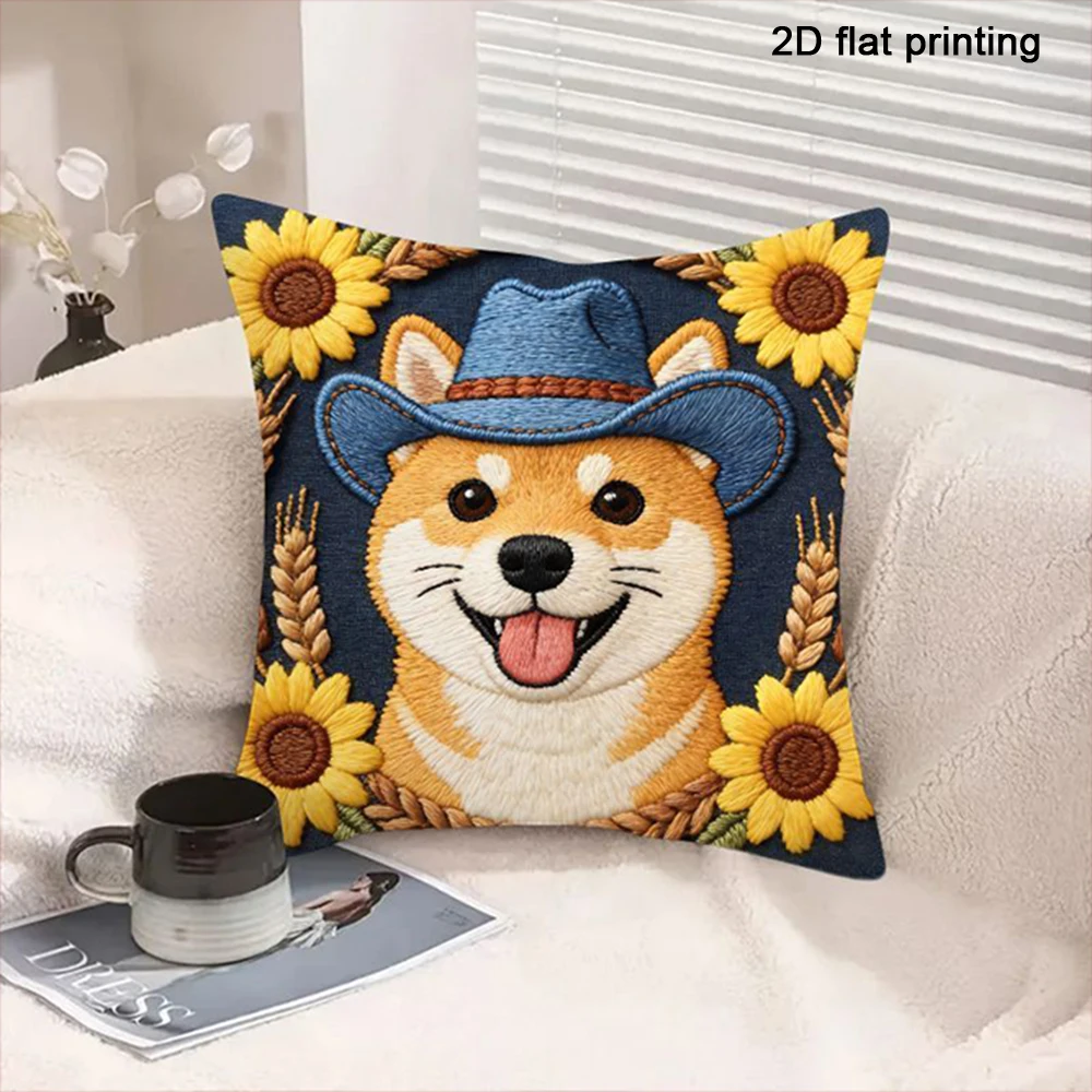 1pc Cute Animal and Flower Patterned Pillowcases Sofa bed cushion cover home bedroom decoration