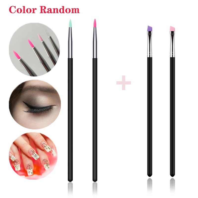 

6 Color Soft Silicone Brush Lamination Eyelashes Separating Eyelash Extension Eyelash Perm Makeup Tools DIY Nail Art Patterns