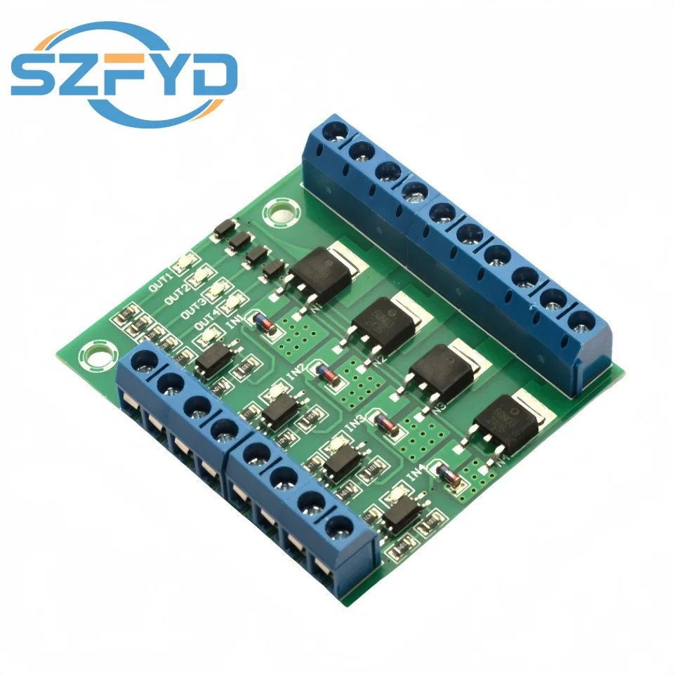 Produktbild von YYNMOS-4 4-Kanal MOSFET Modul – 3-20V PWM, 3,7-27V 10A Pro Kanal, Optokoppler-Isolierung – Für SPS, Motoren & LED