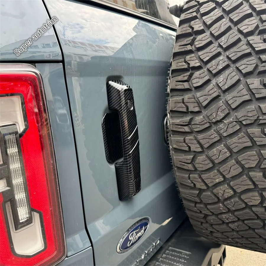 

Carbon Fiber Door Handle Bowl Frame / Rear Window Panel Sequins Decoration Cover Trim For Ford Bronco 2021 - 2025 Accessories