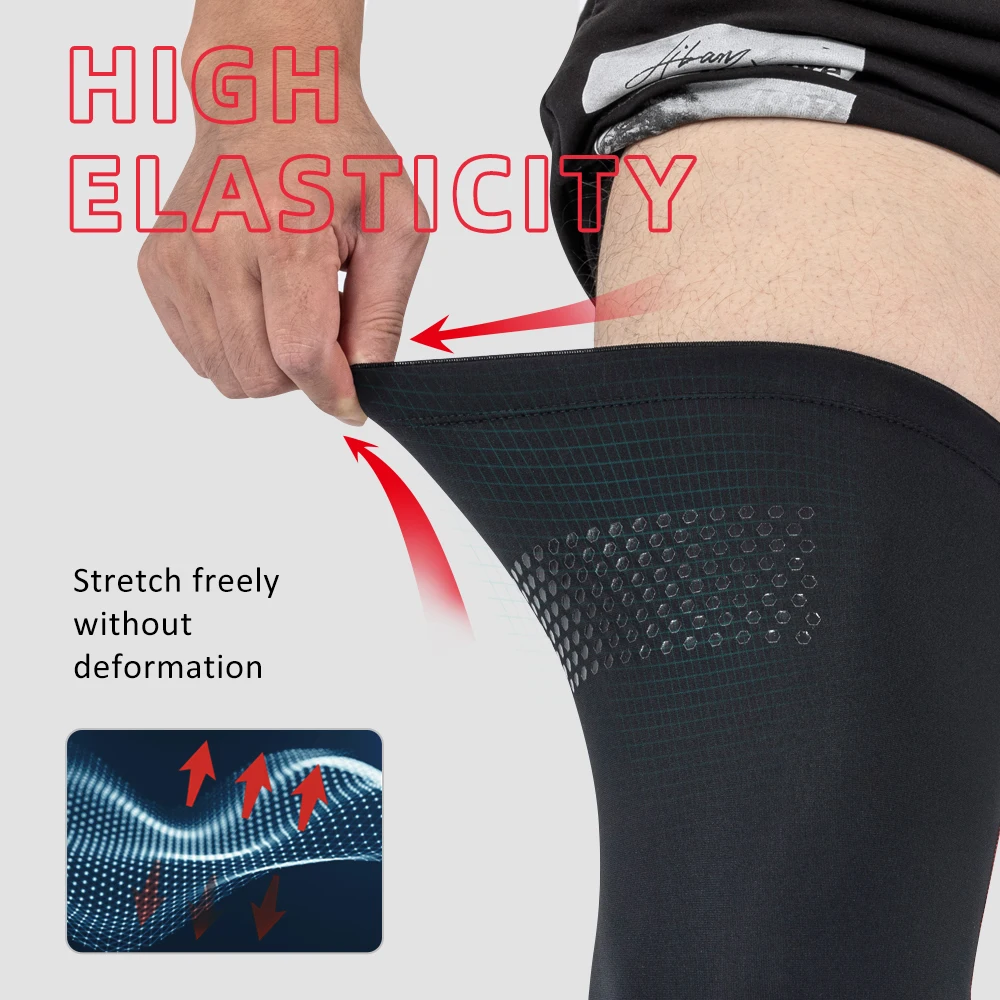 Santic Men\'s Bicycle Leggings Winter Windproof Mountain Road Bike Cycling Sport Knee Pad Warmer High Elastic Reflective Leggings