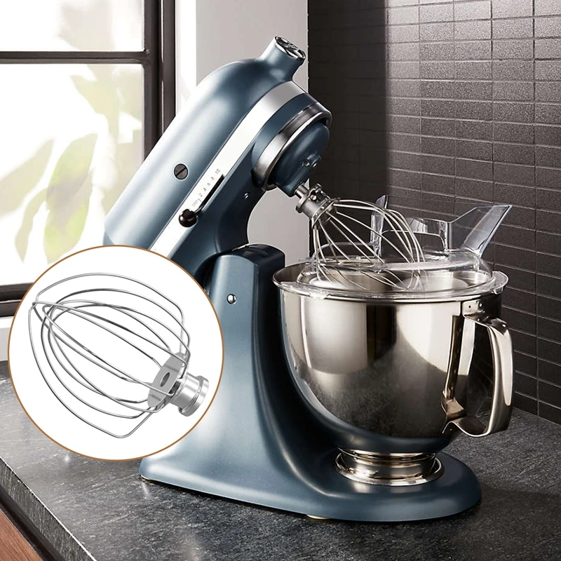 Whisk Attachment For Kitchenaid Stand Mixer With Tilting Head, Stainless Steel Egg Cream Stirrer, (Replacement K45WW)