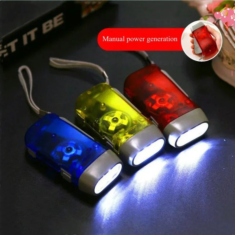 

New 3 LED Hand Pressing Dynamo Crank Power Wind Up Flashlight Torch Light Hand Press Crank Camping Lamp Light for Outdoor Home