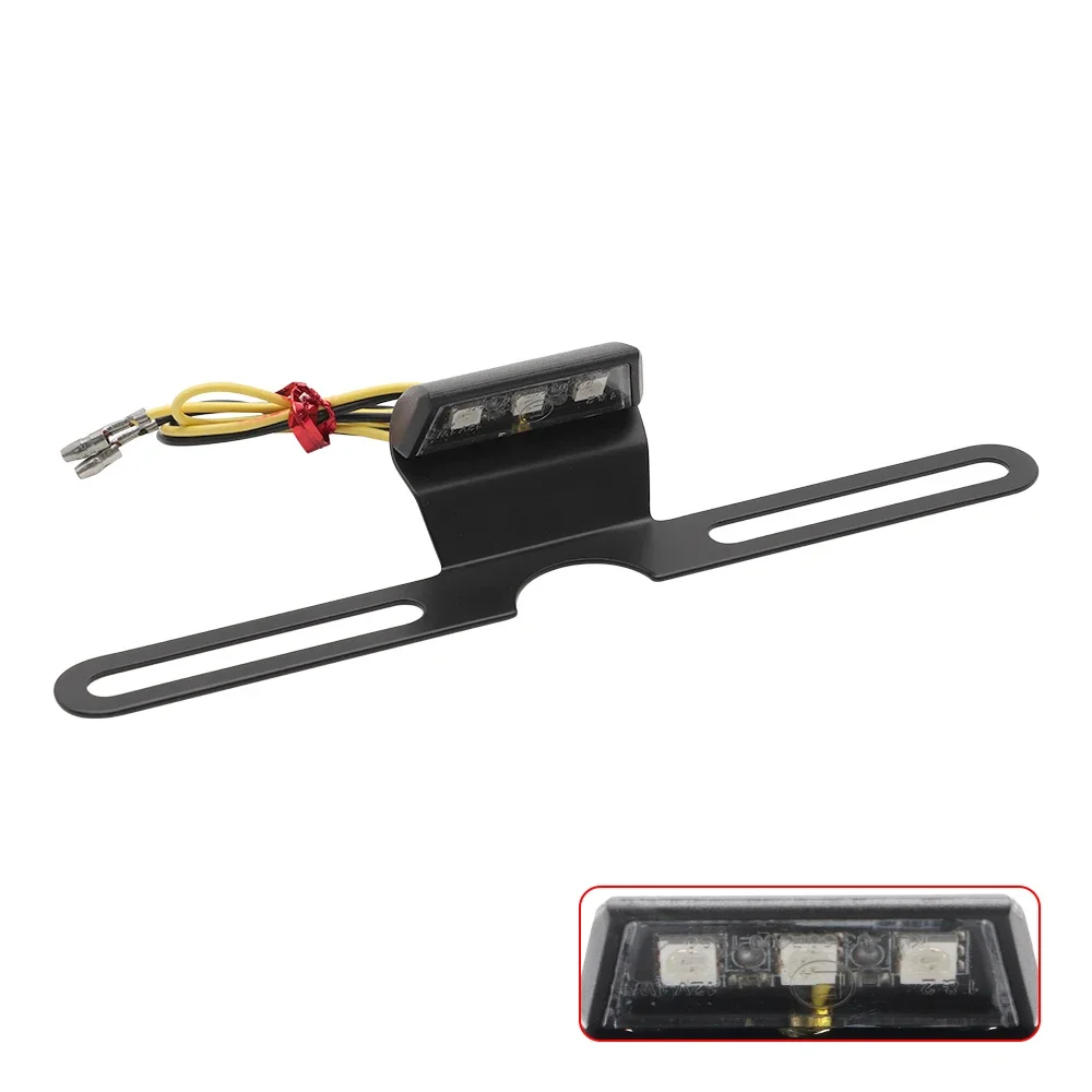 Universal Motorcycle Taillight License Plate Lamp Bracket 3LED Brake Rear Lamp Dirt bike Chopper Cafe Racer