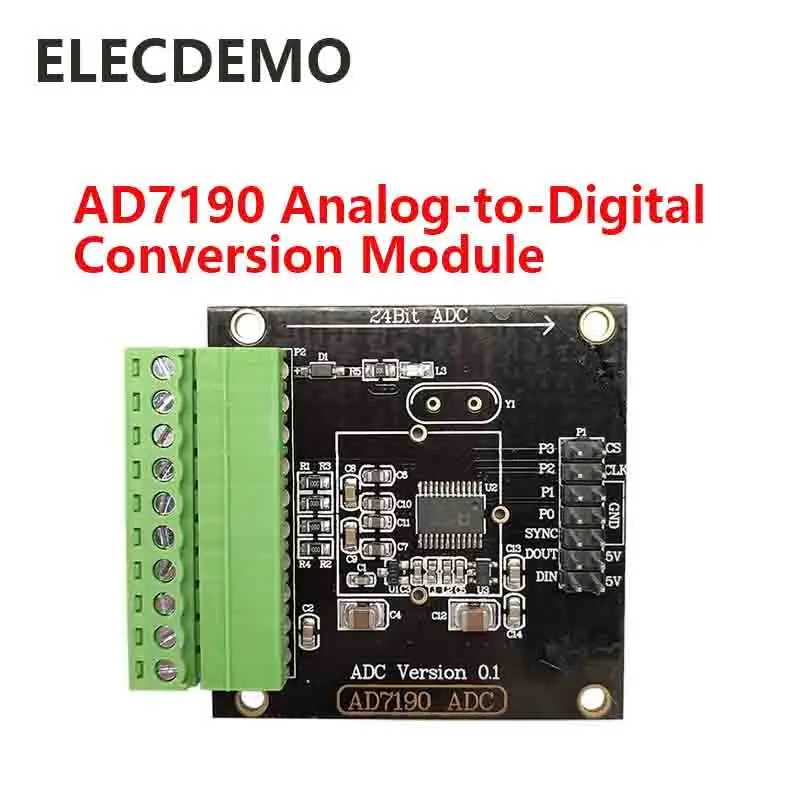 24-Bit High Precision ADC Module, Weighing Pressure Sensor Signal Conditioning Low Noise Low Drift SPI Interface DIY PCB AD7190
