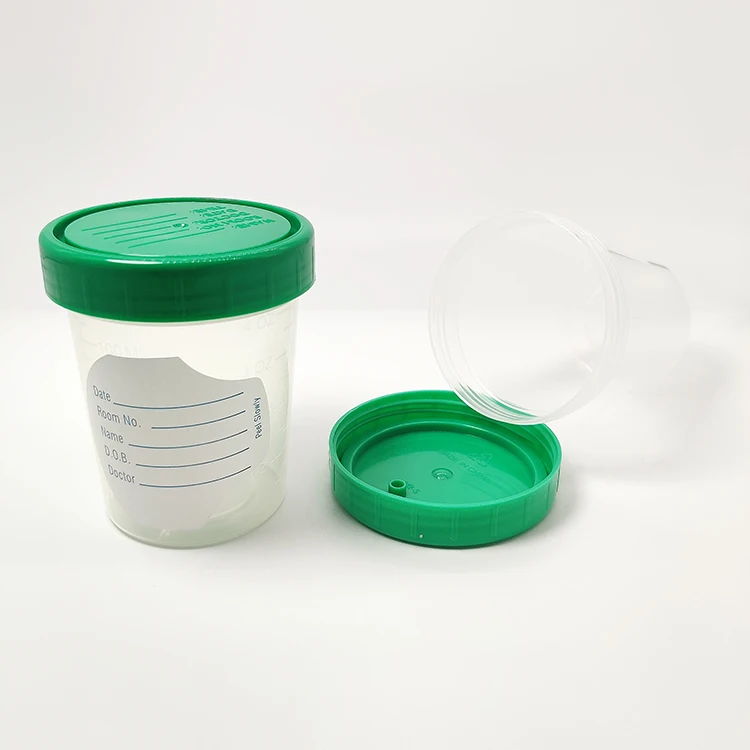 Plastic disposable sterile urine specimen container 100 120ml