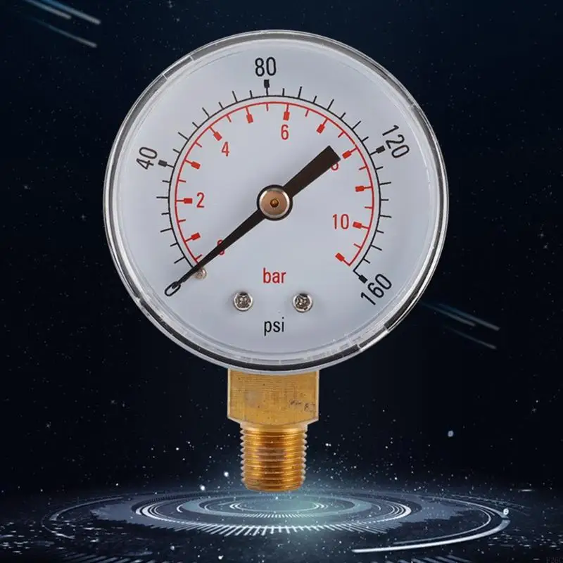 F26C All Purpose Pressure Gauge Meter Manometer Gas Water Oil Pressure Tester Piezometer 1/8