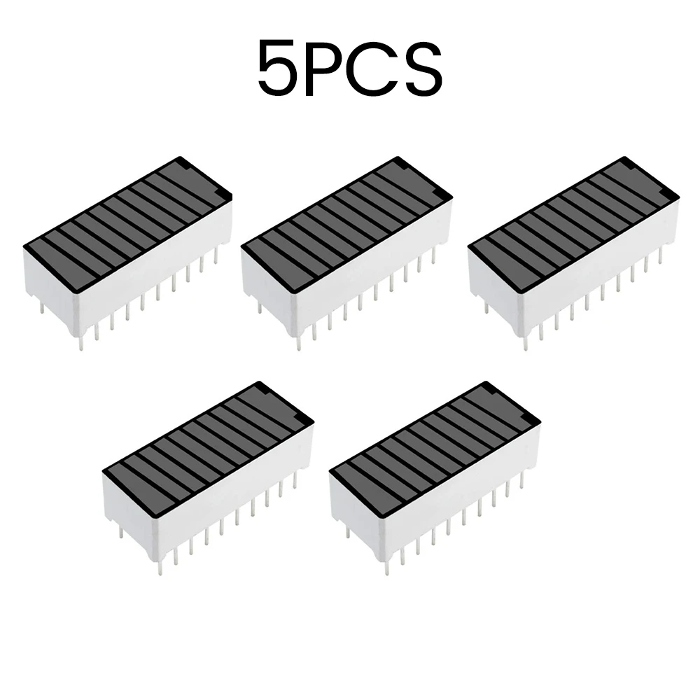 A Set 5PCS 10 segment 4-color LED digital tube power display strip Power indicator Battery capacity display module