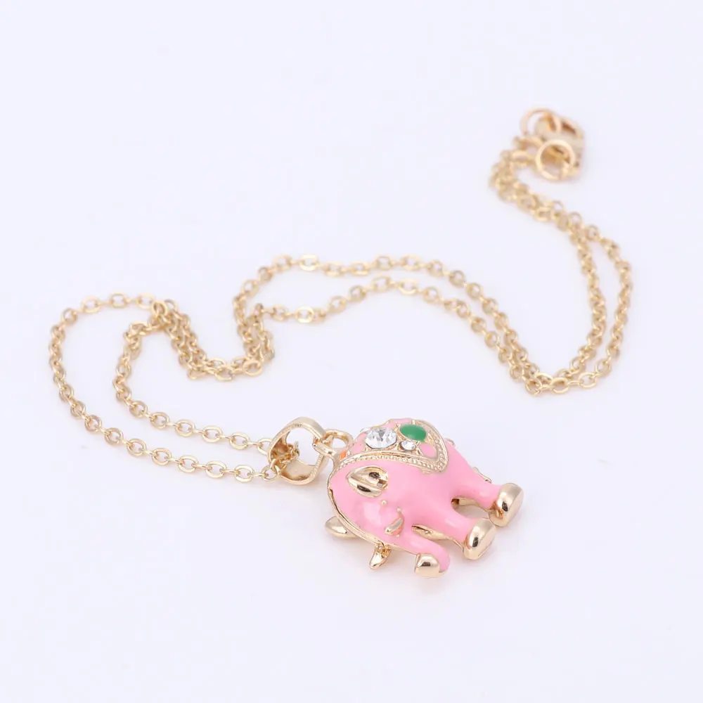 Gold Color Lovely Elephant Children Jewelry Baby Jewelry Sets Kids Necklace Bracelet Earrings Ring Set
