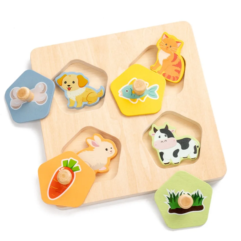 Puzzle Board Wooden Toys 3D Puzzles Montessori Interactive Shape Matching Board Game Challenges Pattern Cognitive