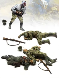 Kit figura modello in resina 1/35 GK, quattro persone, tema militare, non assemblato e non verniciato, 329C