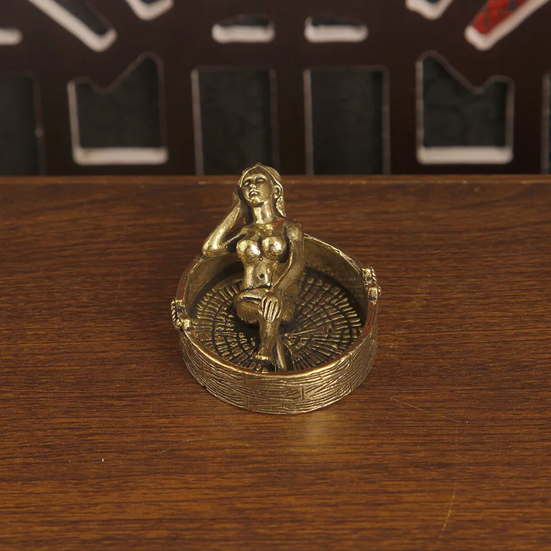 1/2Pcs brass beauty bath kung fu tea pet accessories fun art beautiful woman tea table tea table accessories