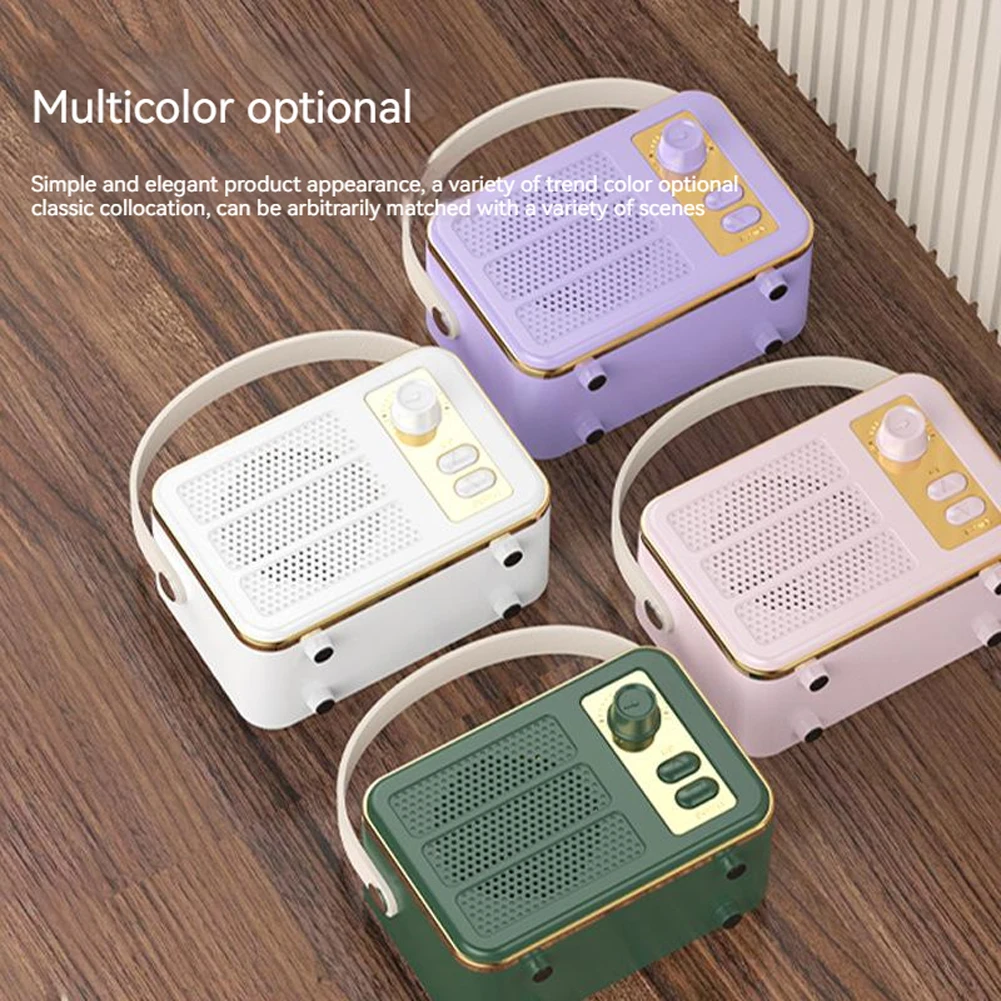 Retro Bluetooth-compatible 5.0 Speaker Creative Type-c Rechargeable Portable Wireless Vintage Small Speaker