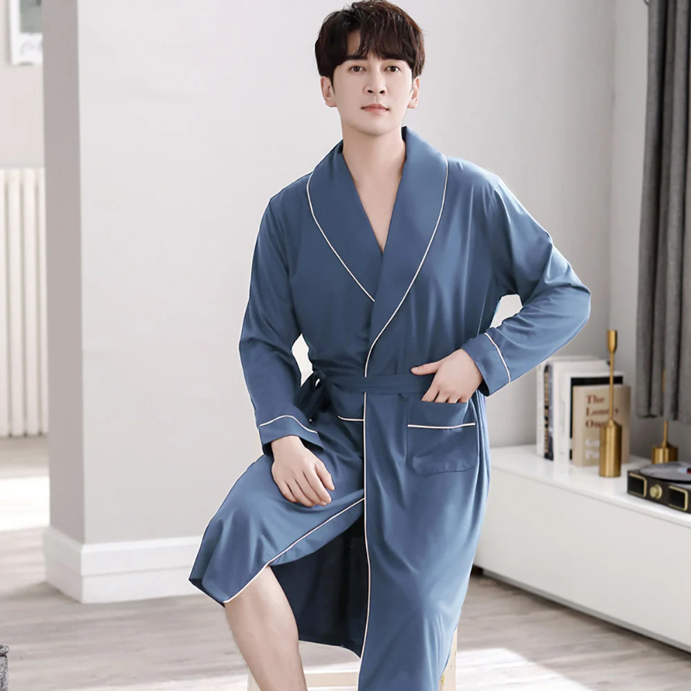 Skin-friendly Soft Modal Shower Robe Loose High Elastic Big Size 4XL Sleepwear Summer Solid Comfort Breathable Bathrobe Kimono