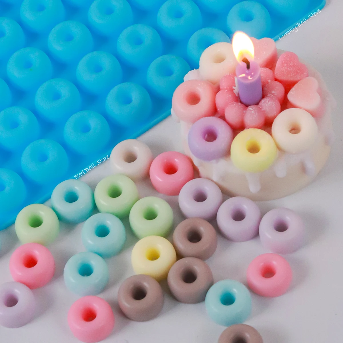 48 Cavity Mini Chocolate/ Donut Silicone Mold DIY Fondant Biscuit Cake Molds Reusable Dessert Mould Soap Candle Making Supplies