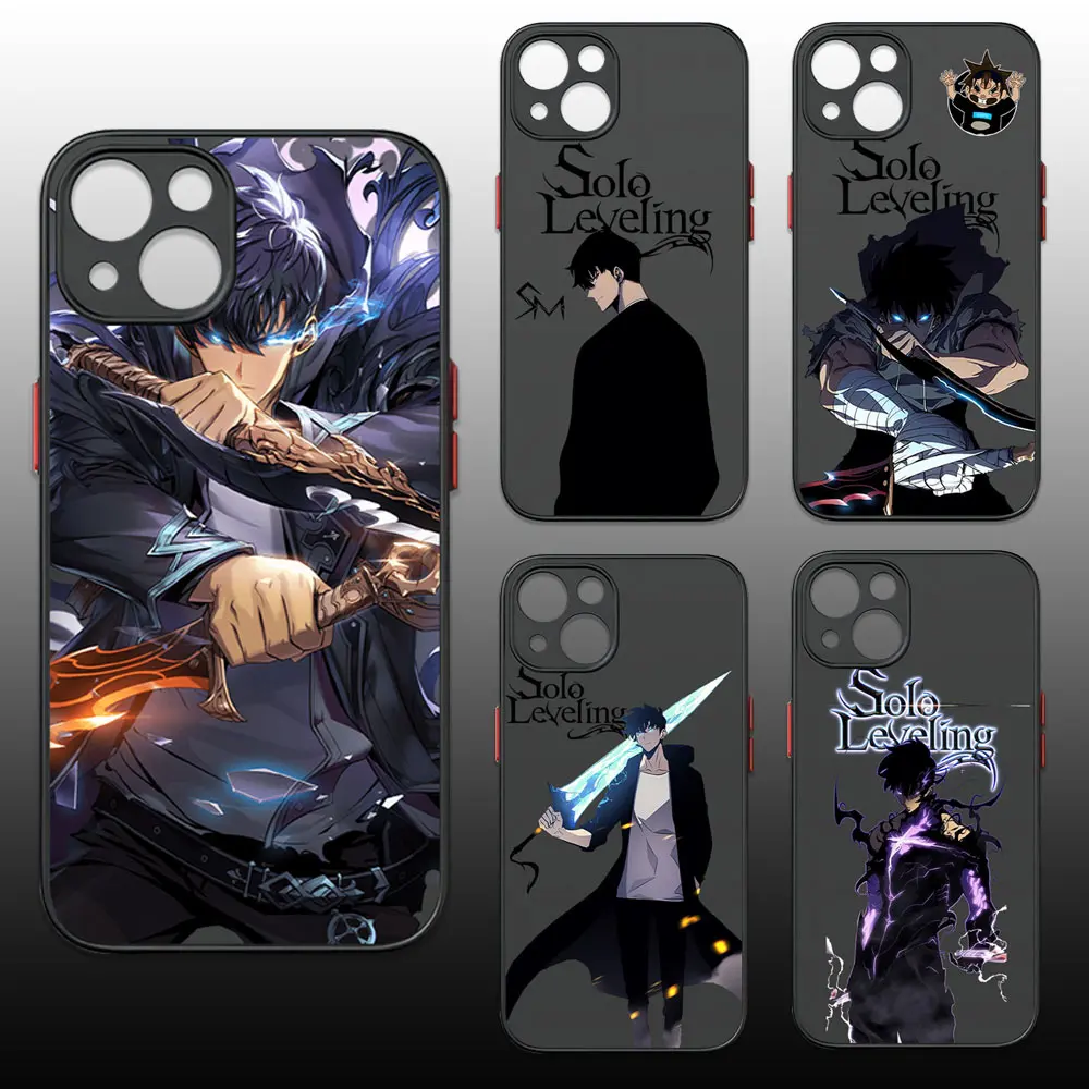 Anime Solos Leveling Phone Case For iPhone 15 14 13 12 11 Pro Max X XR XSMax 7 8 Plus Matte Transparent Back Cover