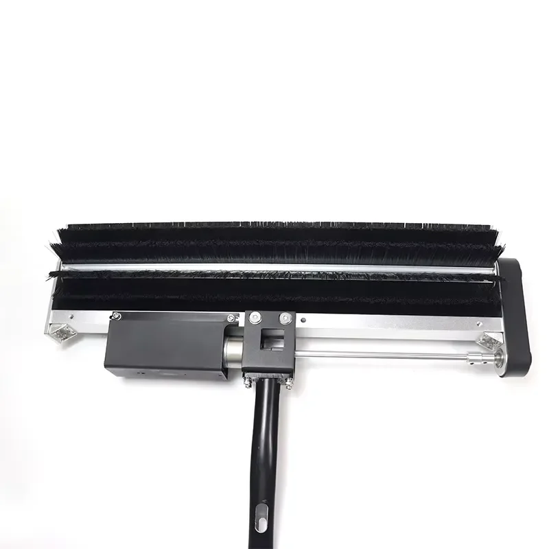 For Solar Panel Cleaning Machine Electric Rotating Double Head Roller Brush Water Fed Telescopic Pole Washer Outdoor Garden