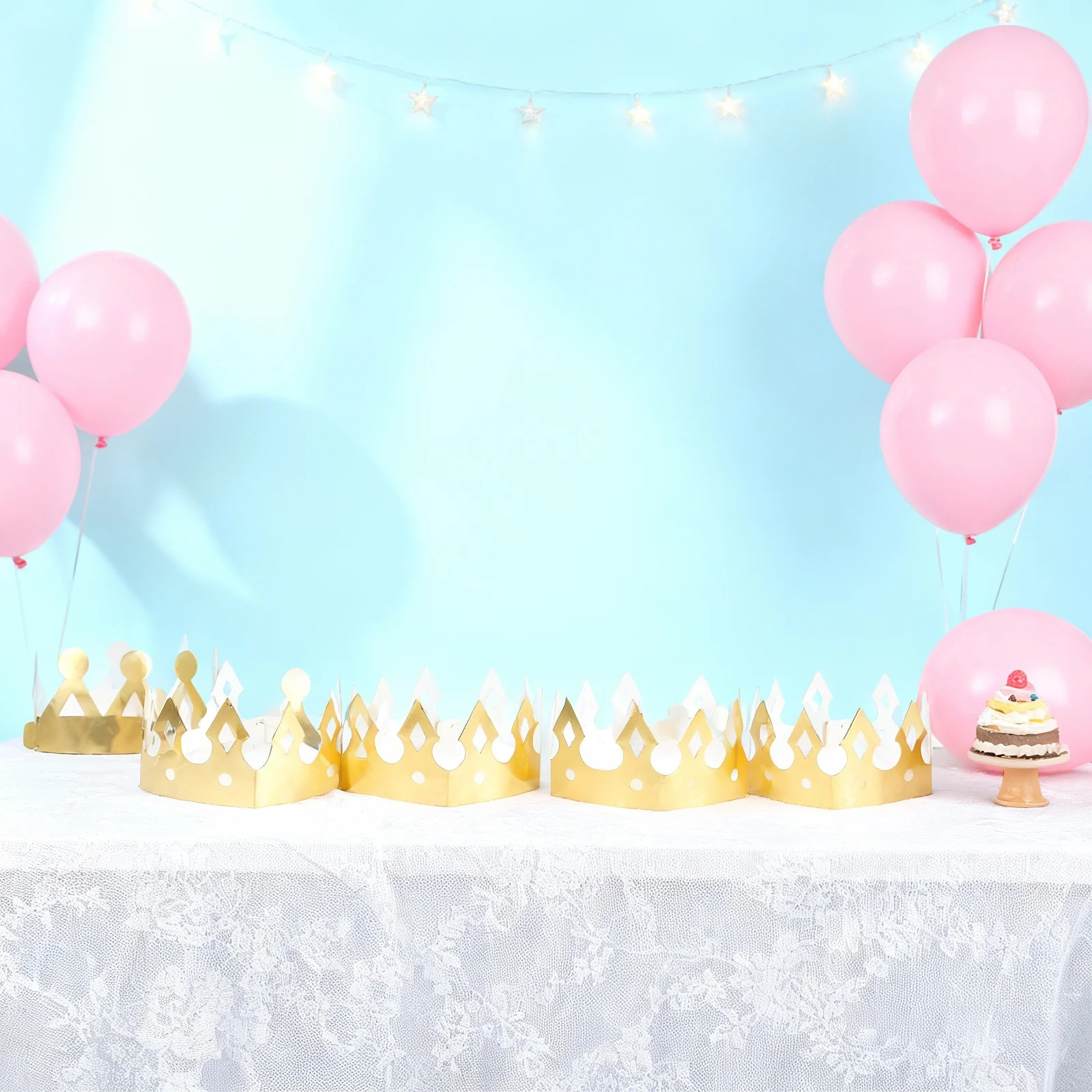 

24Pcs Birthday Crown Hat Paper Kids Cap Bright Supplies Baby Shower Fun Celebration Crown Hat Baby Shower Cap