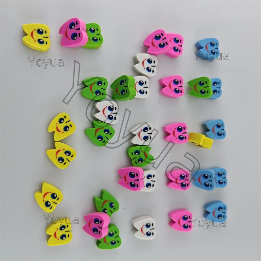 300pcs Dental Creative Molar Shaped Cute Cartoon Tooth Pattern Teeth Shape Erasers Dentist Gift For Kids Children Clinic Supplie