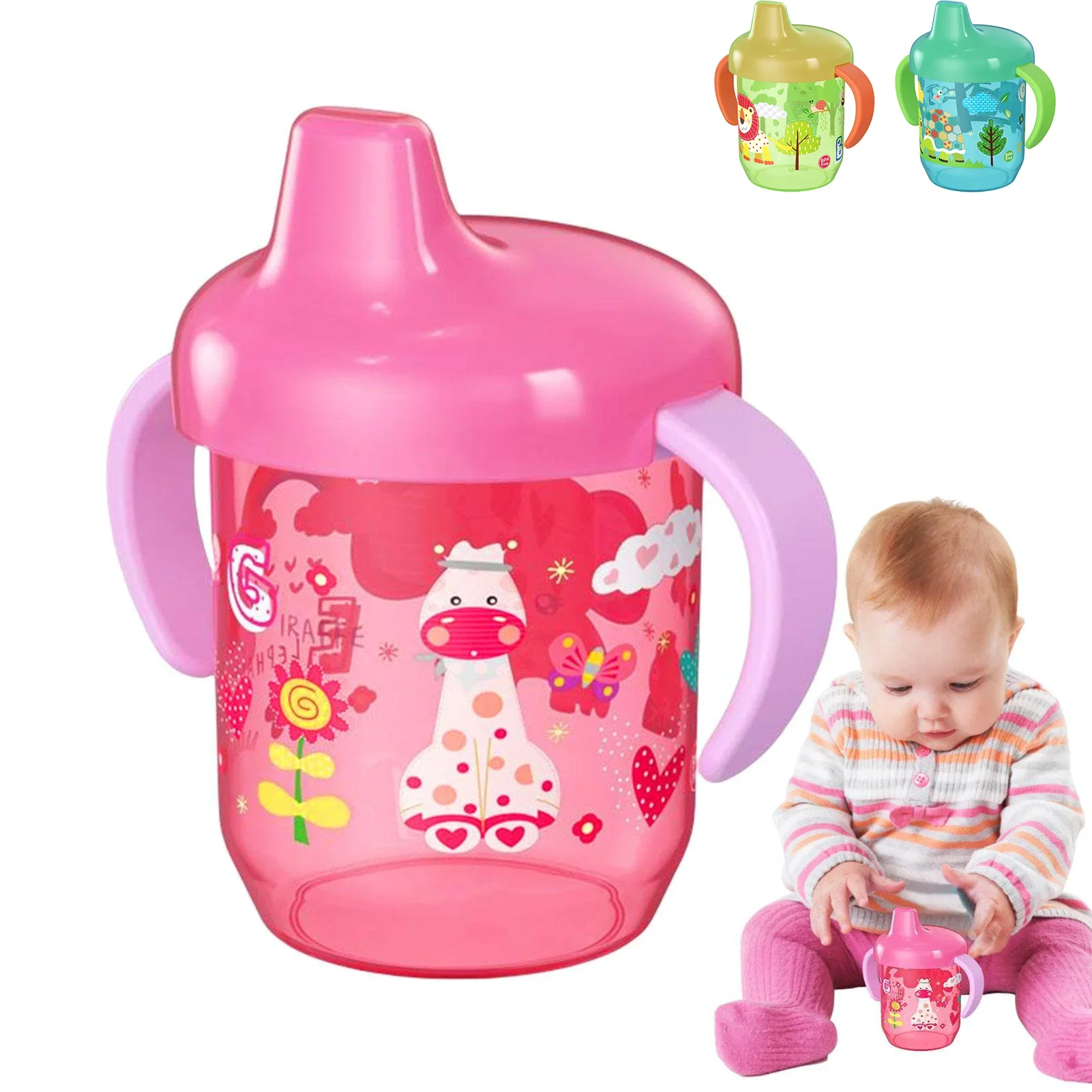 

Детская чашка для питья «Утконос», чашка с широким горлышком, двойная удобная ручка для крошечных рук, для малышей, переходная для независимого питья