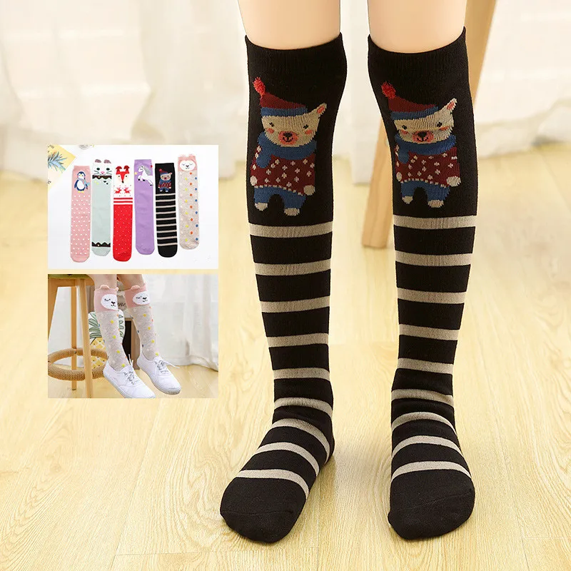 Girls Socks Children's Skarpetki Baby Cute Winter Cartoon Cotton Calcetines Animal Print High Knee Kids Boy Meia Toddler Socks