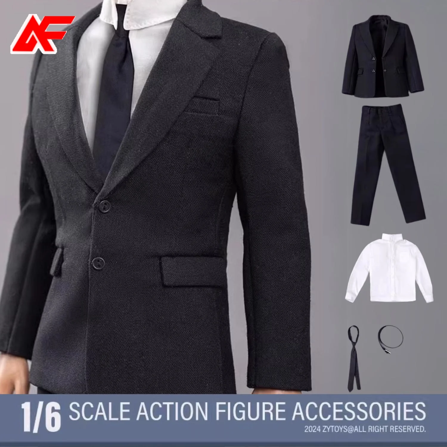 

ZYTOYS ZY5039X масштаб 1/6, мужской черный костюм, офисная одежда, рубашка, брюки, куртка, подходит для 12 дюймов PH JO, экшн-фигурки, куклы