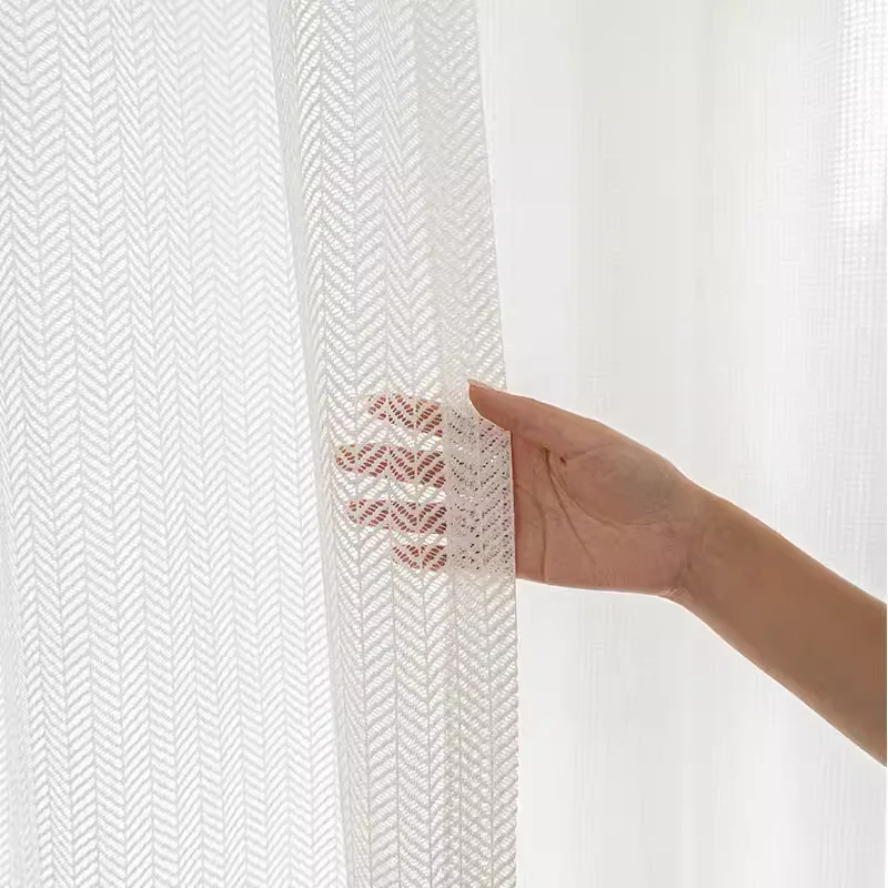 Modern white lace texture mesh - Linen Curtain Eyelet recension och pris