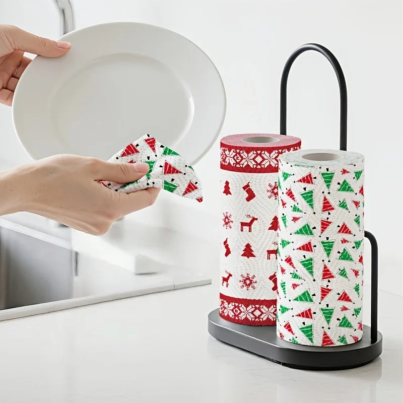 Christmas Napkin Roll, Cute Random Pattern Toilet Paper, Thickened Novelty Bathroom Tissue for Home Party Office Hotel Decor - view 4