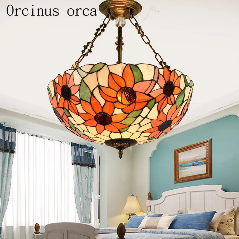 Mediterranean color glass chandelier restaurant bedroom national style romantic romantic chandelier free shipping