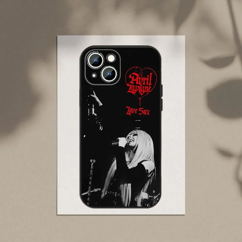 Avril-S Lavigne Coque   Phone Case For Apple iPhone 15,14,13,12,11,XS,XR,X,8,7,Pro,Max,Plus,mini Silicone Black Cover