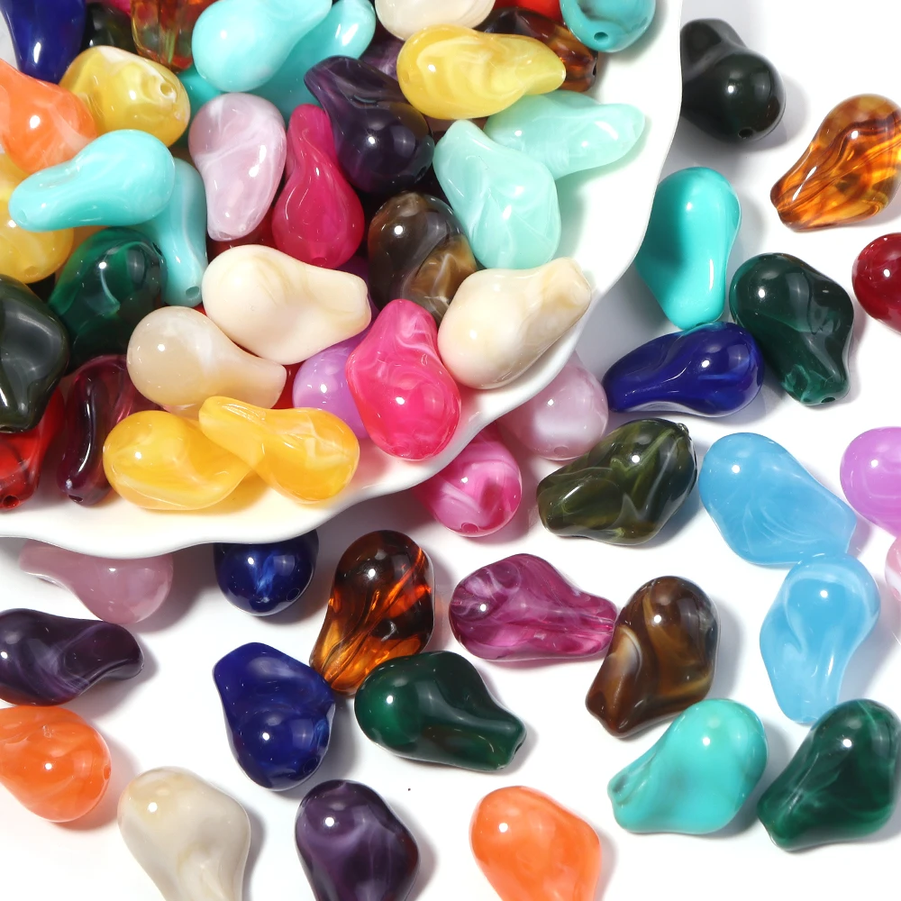 10 Stück Acrylperlen in Form von zerkleinertem Stein, unregelmäßige bunte lose Abstandsperlen für DIY-Armbänder, Halsketten und Schmuckherstellungszubehör – Detail 5