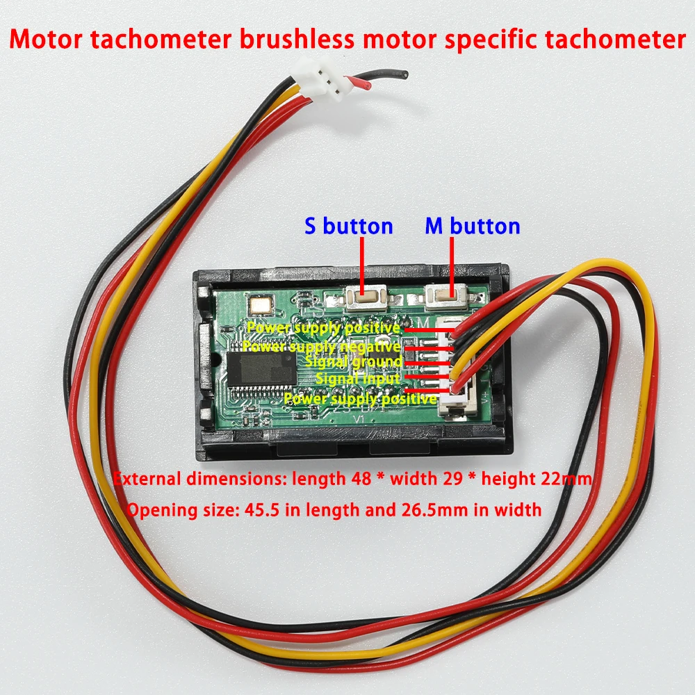 Digital LED Tachometer Gauge RPM Speed Meter Speed Sensor Digital Frequency Meter Speedometer for Brushless Motor