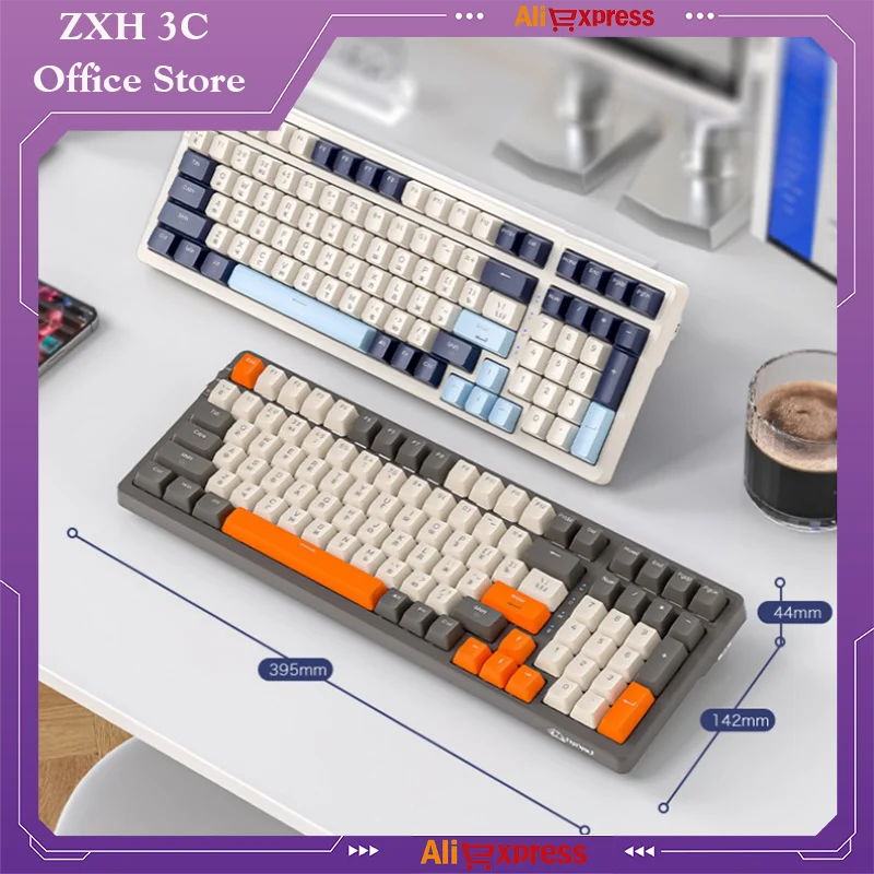 

K8 Russian Language Mechanical Keyboard Customized Bluetooth Wireless Three Mode Hot Plug Game E-sports Office Typing Peripheral