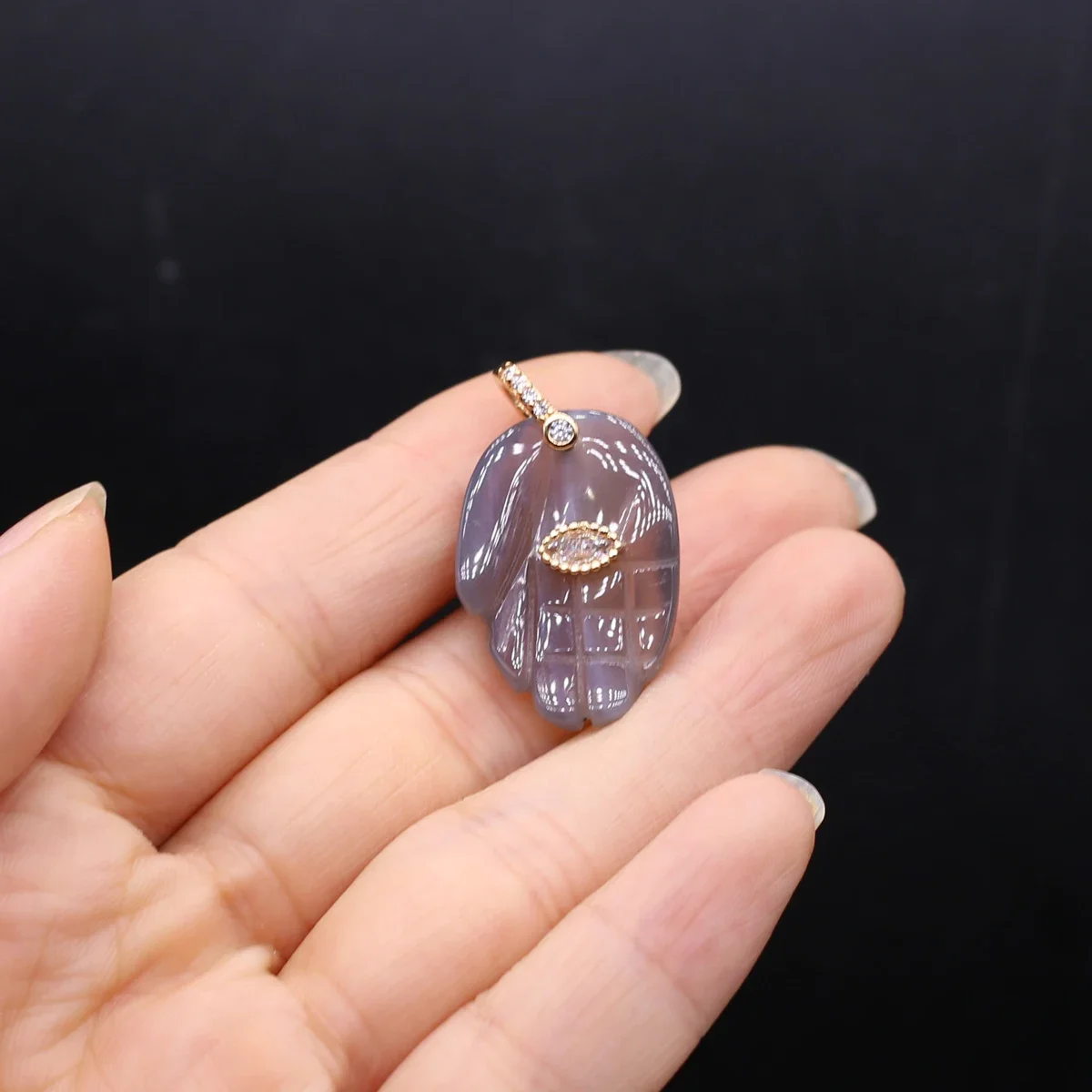 Natural Stone Buddha Hand Shape Reiki Healing Demon Eye Pendant Jewelry Making DIY Necklace Earrings Accessories Gifts image 5