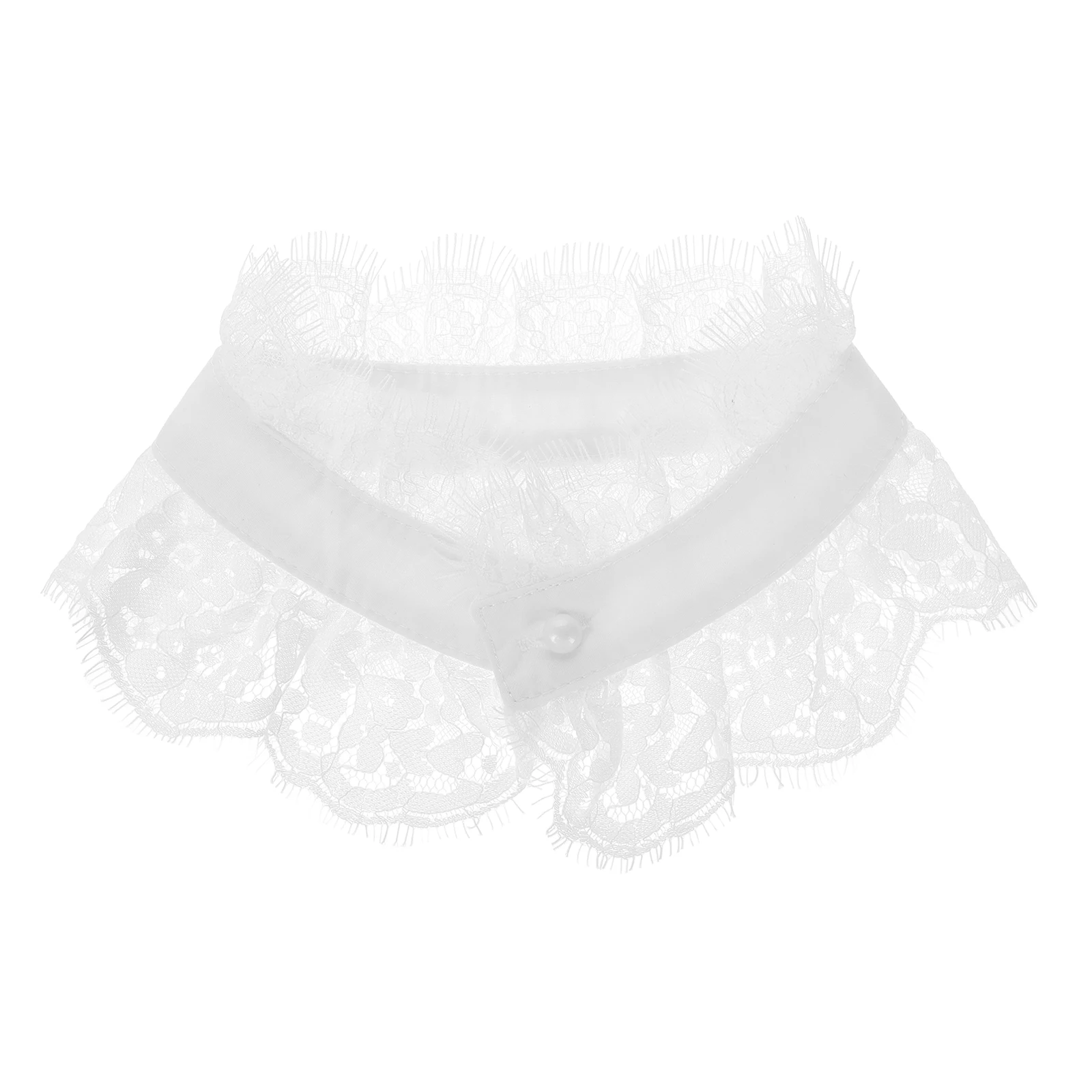 كاذبة الدانتيل طوق انفصال ديكي بلوزة نصف قميص مطرزة فو طوق شال للنساء فستان سترة أنيقة