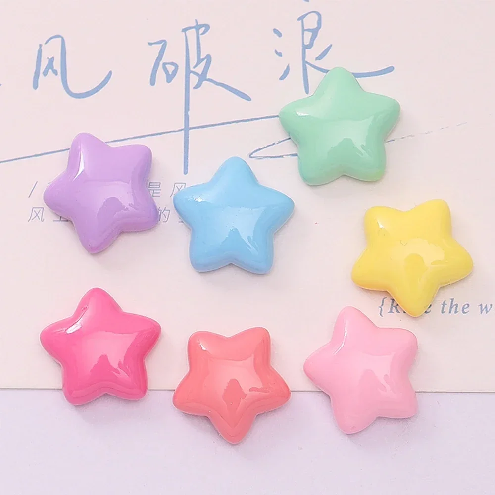 10PCS Shiny Cute Pentagram Series Resin Flat Back Cabochons For Hairpin Scrapbooking DIY Jewelry Craft Decoration Accessories