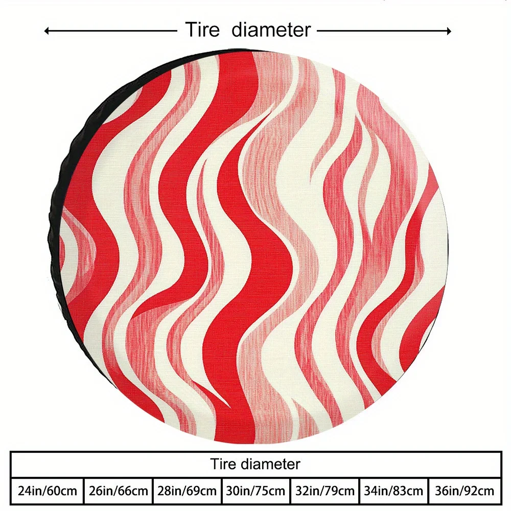 1pc Red And White Wavy Texture, Dynamic And Energetic Style, Suitable For Off-road/coupe/wagon/pickup Trucks, With Strong Visual