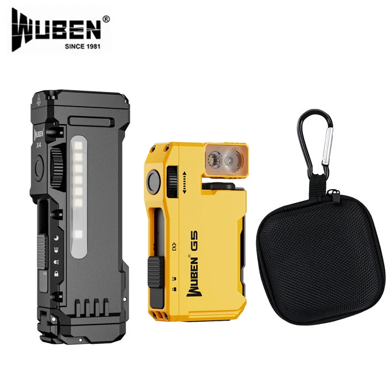 WUBEN G5 & X4 EDC Taschenlampe Wiederaufladbare Tragbare Wasserdichte Fackel Mit RGB-Lichtern und Magnetischem Ende Gratis Geschenk G5 Aufbewahrungsbox