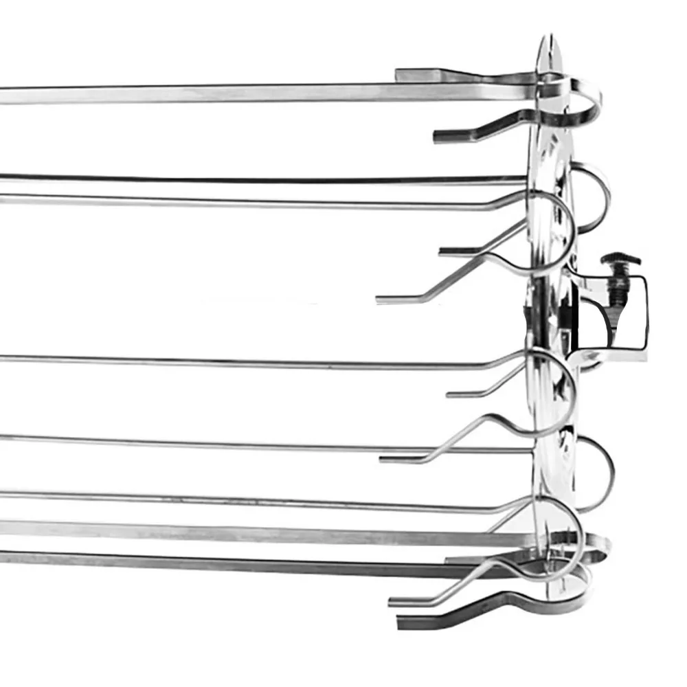 

Durable 25cm BBQ Roaster Stainless Steel Silver Rotisserie Skewers Kebab Grill Electric Oven