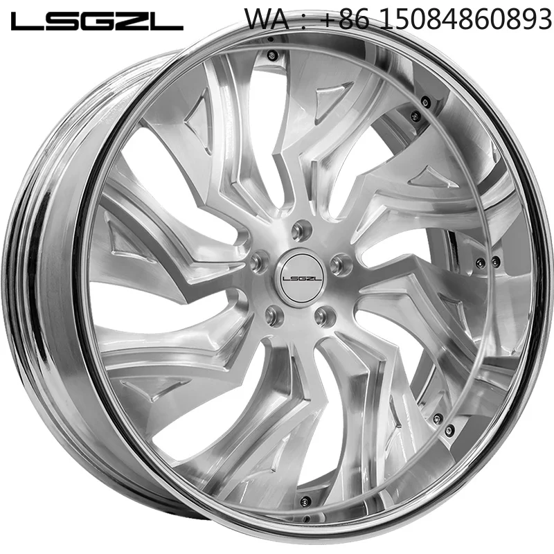 2 3 Piece Golden Chrome Deep Dish Wheels High End Custom Auto Forged Wheel Rims 20-28 Inch Alloy Rims Fit C10 Classic F150
