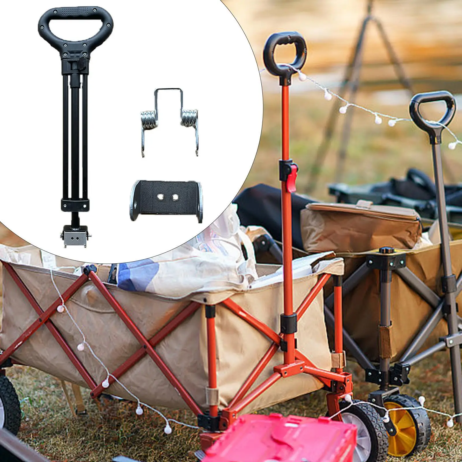

Wagon Cart Pull Handle Portable Telescopic for Park Outdoor Shopping Carts