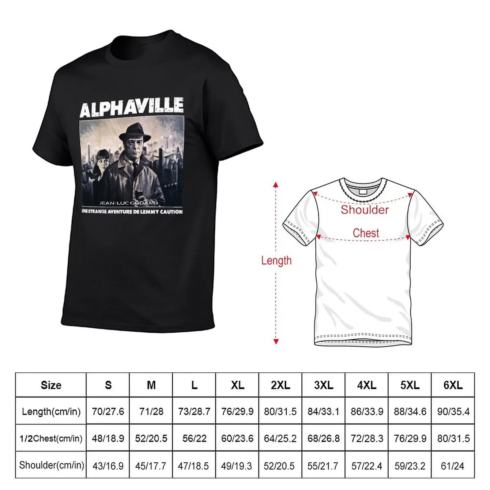 Alphaville (Jean-Luc Godard) T-Shirt customizeds anime clothes fruit of the loom mens t shirts