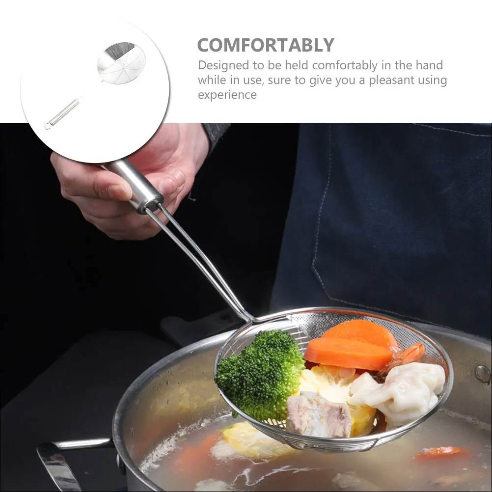 

Multi-Function Egg Strainer Stainless Steel Wonton Colander Scoop Ergonomic Handle Kitchen Accessory Hot Pot Strainer