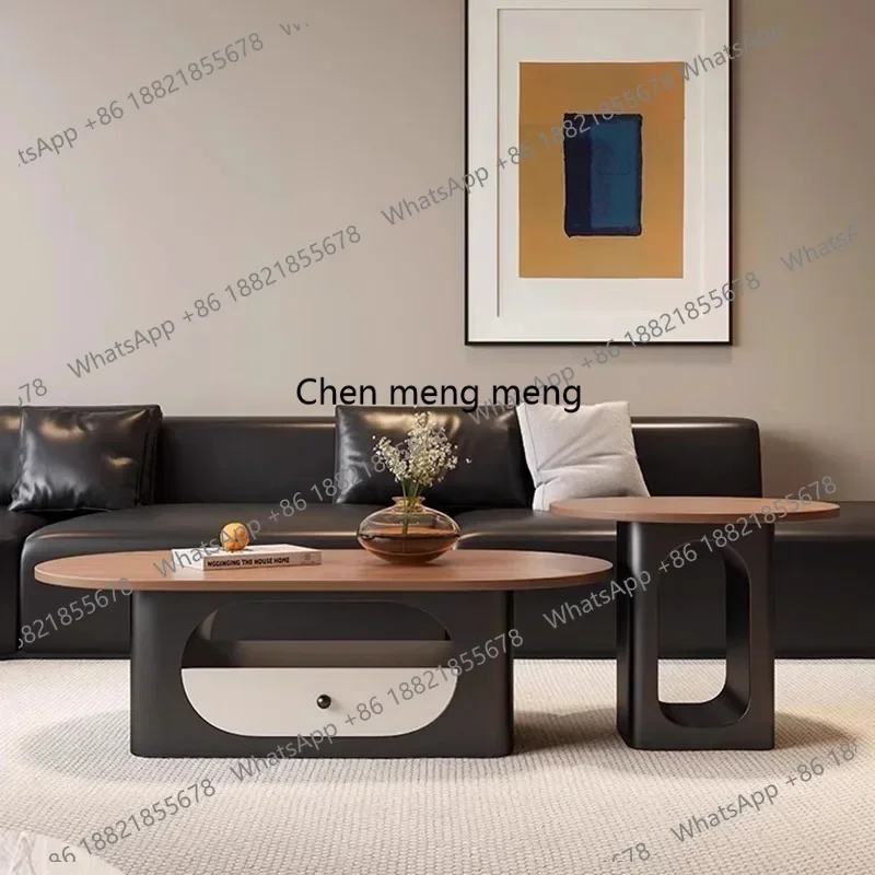 

Удобный журнальный столик с ящиками в винтажном стиле, модный овальный кофейный столик в стиле середины века, уникальная мебель для комнаты