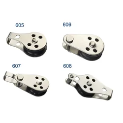 1PCS Stainless Steel 316 Pulley 25mm Blocks Rope Pulley Nylon Sheave Single Lashing Eye For 2mm To 8mm Rope