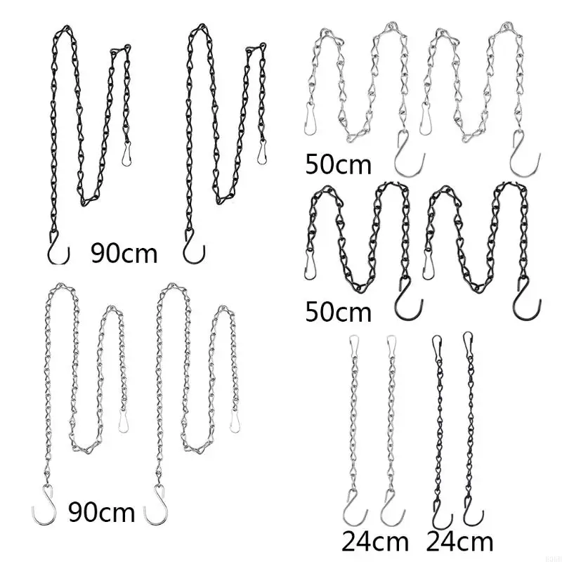 E06b 2pcs โซ่แขวนสำหรับดอกตะกร้าดอกไม้นกฟีดนกชาวสวนโคมไฟเครื่องประดับพืชแขวน
