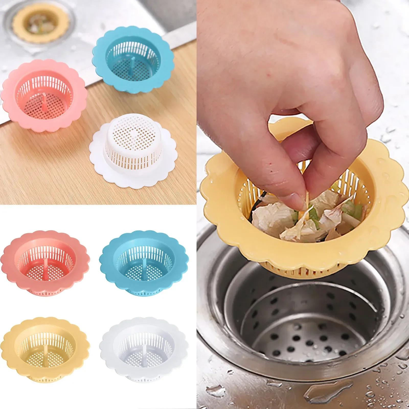 Red Drains Sieve Kitchen Sink Strainer Anti Blocking Remaining Food Filter Basket Sink Drains Strainer for Pool Bathroom Toilet